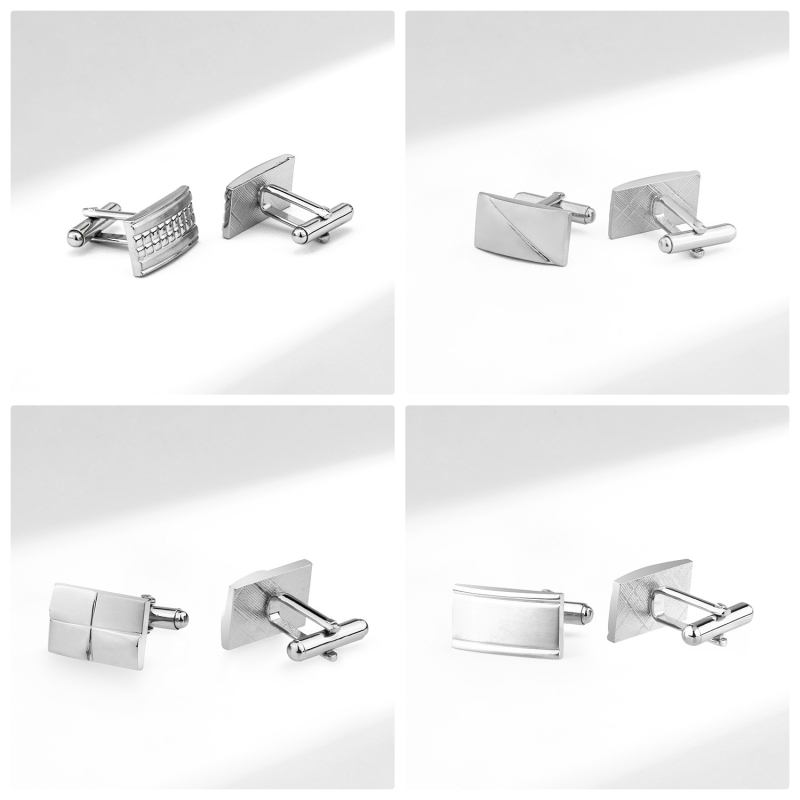 „Dai Li“ verslo vyriškų sąsagų rinkinys, madingas sidabrinis rankogalių rinkinys, paprastas rankogalių rankogalių nagų kostiumo marškinių rankogalių nagų sagčių aksesuarai