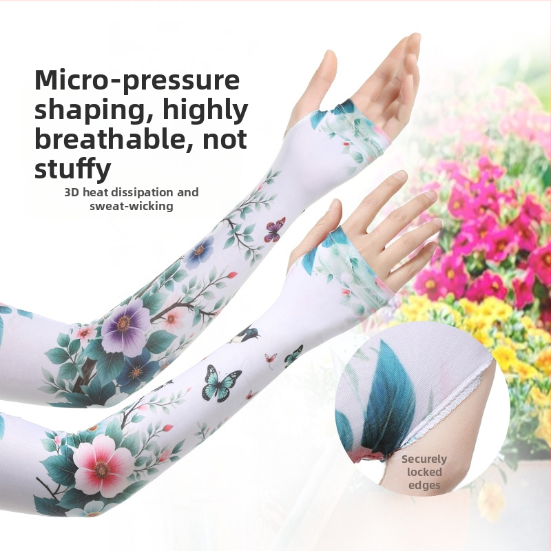 Градински ръкави за слънцезащита, дамски градински цветя, засаждане на слънцезащитен сенник, хладен за езда на открито, ледена коприна, слънцезащитен сенник, ледени ръкави на едро