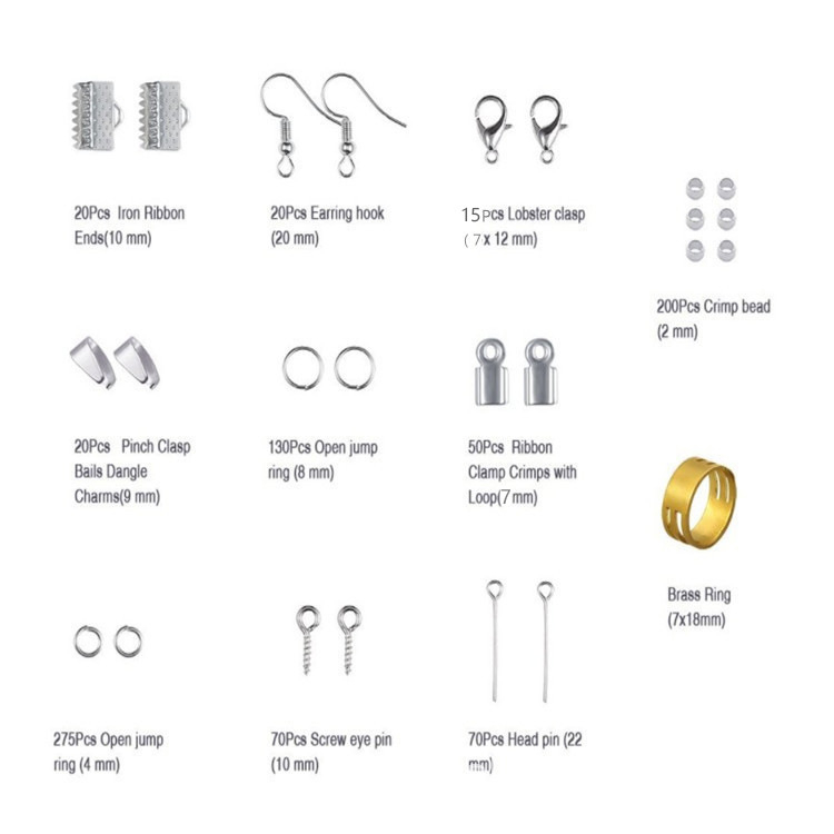 Amazon Izrada i popravak nakita Kombinirani set DIY Pribor za nakit Kopča s jastogom, kopča za prsten s podijeljenom kopčom
