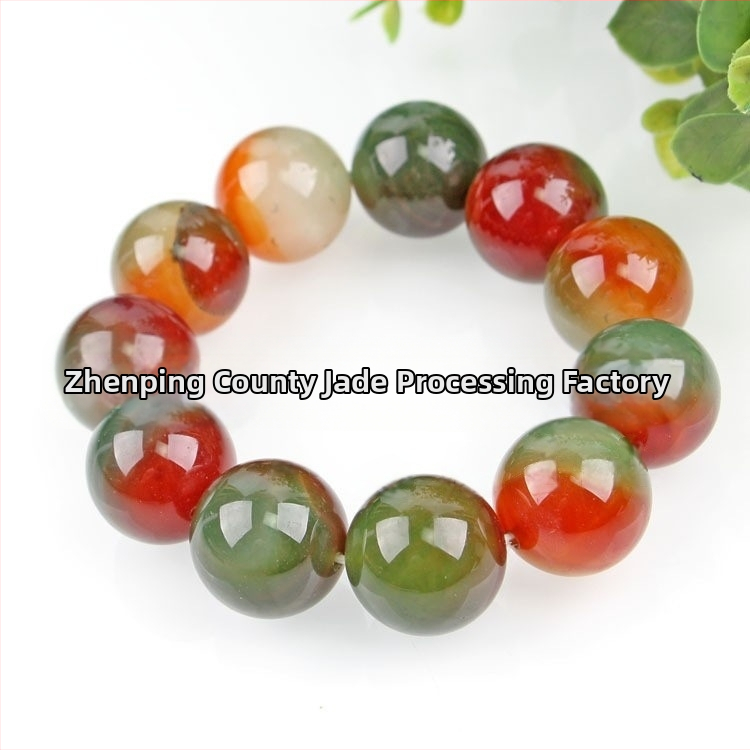 Brățară de agat cu mărgele rotunde din agat de păun, brățară cu mărgele de butoi de bambus, en-gros, mărgele mici de orez, bijuterii de mână pentru bărbați și femei