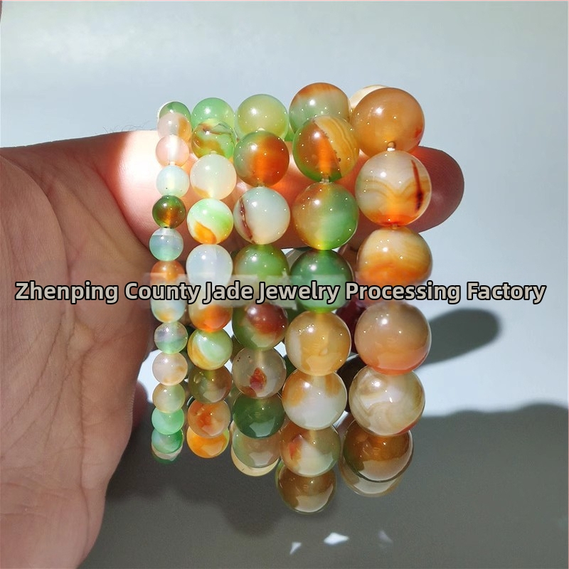 Гривна от ахат, кръгли мъниста от паун и ахат, гривна от бамбукови мъниста на едро, малки оризови мъниста, мъжки и дамски бижута за ръка