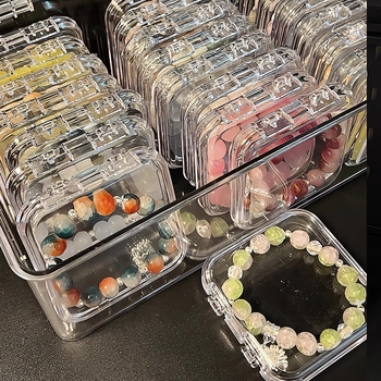 Κουτί αποθήκευσης κορδονιών βραχιόλι κολιέ κοσμήματα wenwan κρύσταλλο ανθεκτικό στη σκόνη ειδικό μικρό διαφανές ακρυλικό κουτί κοσμημάτων
