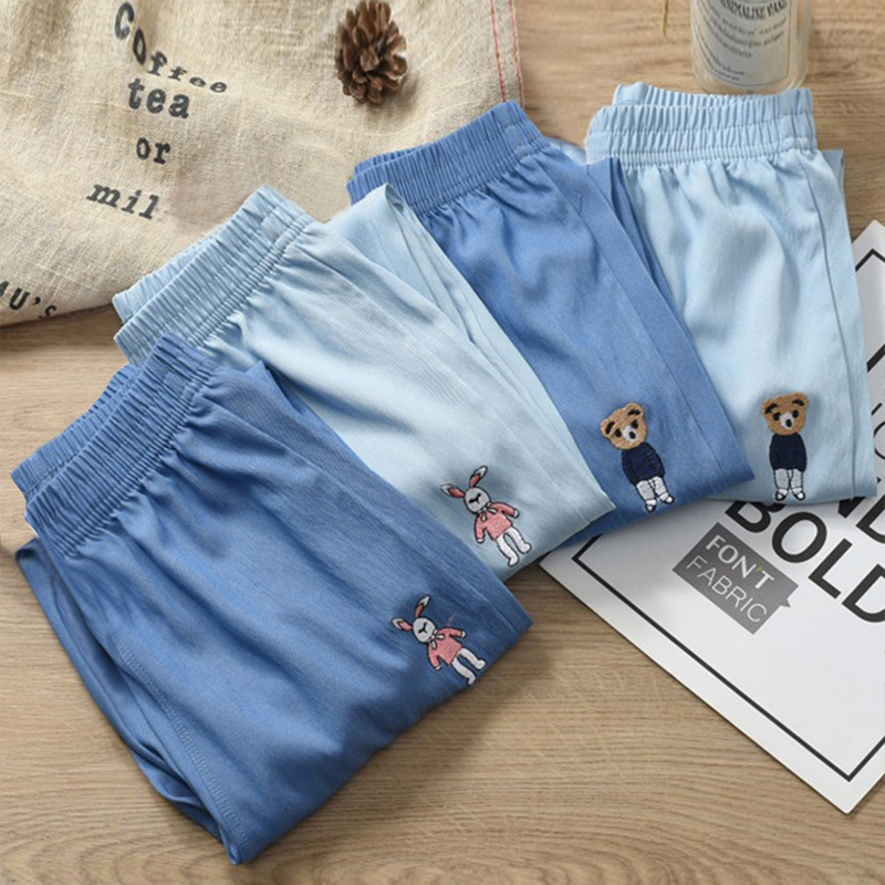 Gyermek szúnyogriasztó nadrág, nyári vékony fiú és lány ruházat, baba szabadtéri nyári hétköznapi nadrág, jég selyem farmer