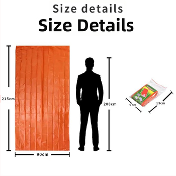 Pārrobežu āra guļammaiss pret temperatūras zudumu PE alumīnija plēves sporta pirmās palīdzības telts dubultais guļammaiss silts karstās presēšanas avārijas guļammaiss