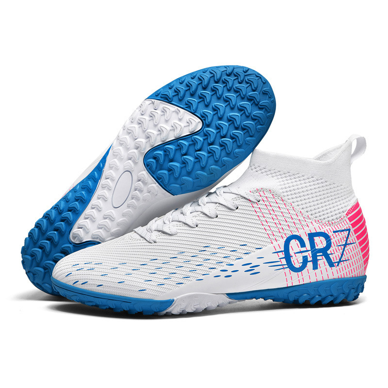 „Crossborder“ aukšti futbolo bateliai su nulaužtais nagais suaugusiems, vejos, žolės, nagų, odiniai, vyriški, jaunimo, studentų sportiniai, treniruočių bateliai.