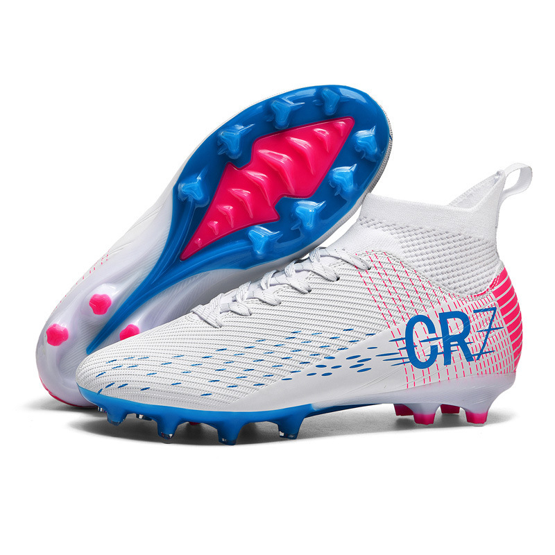 „Crossborder“ aukšti futbolo bateliai su nulaužtais nagais suaugusiems, vejos, žolės, nagų, odiniai, vyriški, jaunimo, studentų sportiniai, treniruočių bateliai.