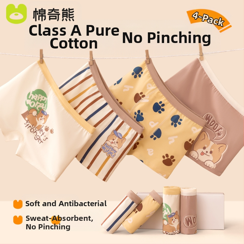 Berniukų apatiniai, vaikiškos medvilninės bokseriai berniukams, kūdikiams be sėdmenų, dideliems vaikams skirti bokseriai, antibakteriniai