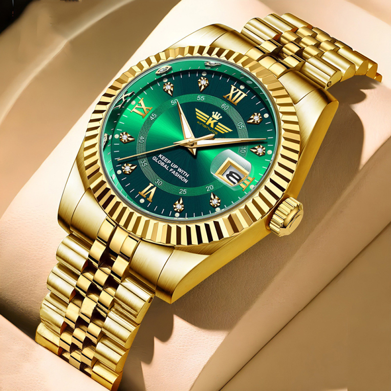 Uus tipptasemel trendikas mood meeste kalendriga terasest vööga käekell elegantne vabaaja meeste käekell piiriülene kuum müük