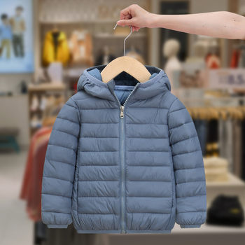 Νέο παιδικό ελαφρύ και μεγάλο μπουφάν με κουκούλα από πούπουλο και βαμβάκι για παιδιά, αγόρια και κορίτσια, χειμερινά παιδικά ρούχα, μπουφάν με βαμβάκι