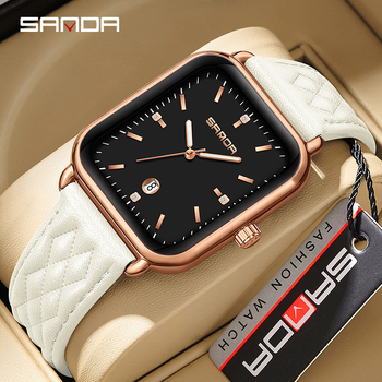 Sanda Casual Retro Plaid Belt Quartz Watch Γυναικείο Ρολόι με Ζώνη Σιλικόνης και Ημερολόγιο, Γυναικείο Ρολόι Χονδρικής