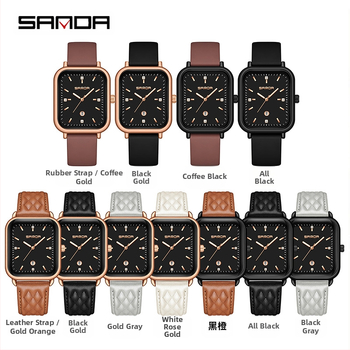 Sanda Casual Retro Plaid Belt Quartz Watch Γυναικείο Ρολόι με Ζώνη Σιλικόνης και Ημερολόγιο, Γυναικείο Ρολόι Χονδρικής