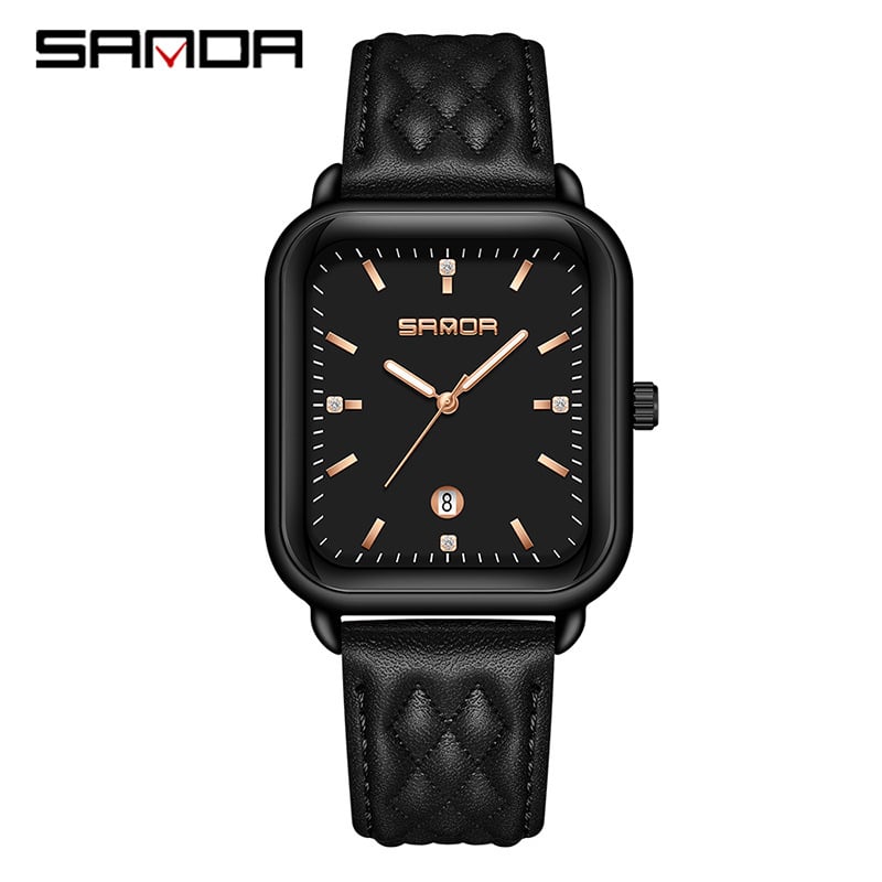 Sanda Casual Retro Plaid Belt Quartz Watch Damski Niche Calendar Silicone Belt Damski Watch Source Manufacturer Tree