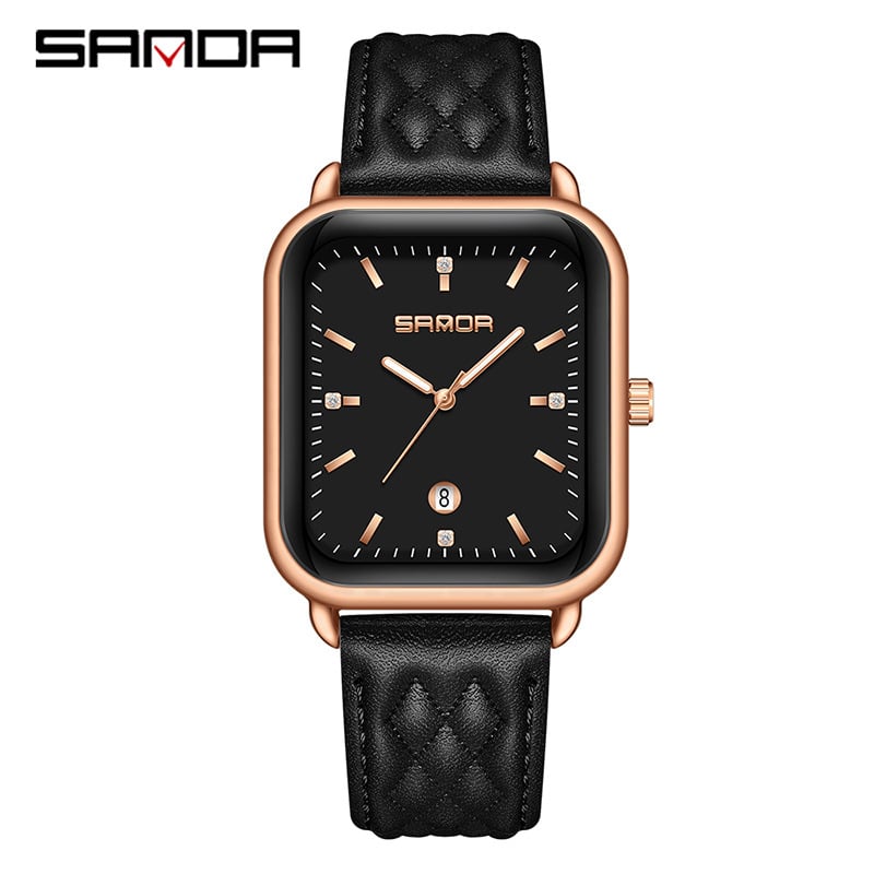 Sanda Casual Retro Plaid Belt Quartz Watch Damski Niche Calendar Silicone Belt Damski Watch Source Manufacturer Tree