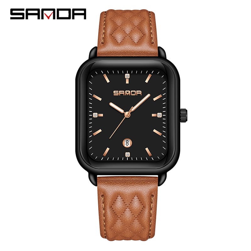 Sanda Casual Retro Plaid Belt Quartz Watch Damski Niche Calendar Silicone Belt Damski Watch Source Manufacturer Tree