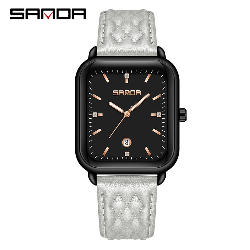 Sanda Casual Retro Plaid Belt Quartz Watch Damski Niche Calendar Silicone Belt Damski Watch Source Manufacturer Tree
