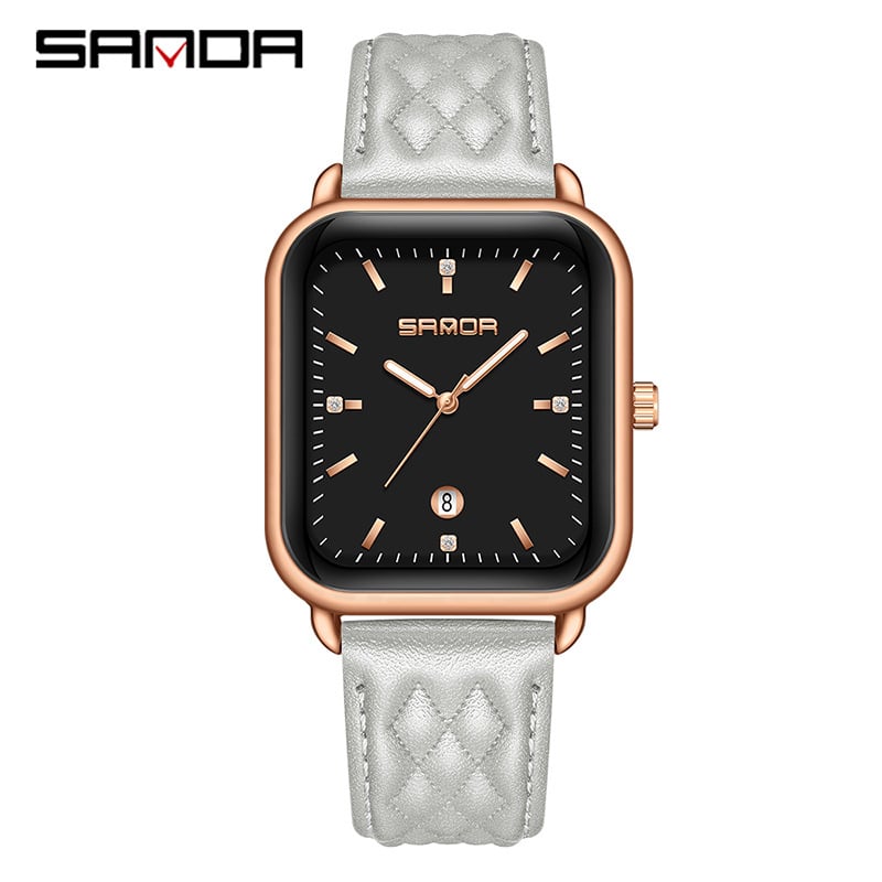 Sanda Casual Retro Plaid Belt Quartz Watch Damski Niche Calendar Silicone Belt Damski Watch Source Manufacturer Tree
