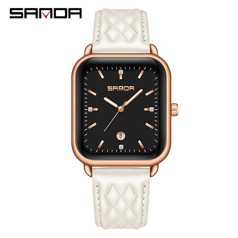 Sanda Casual Retro Plaid Belt Quartz Watch Damski Niche Calendar Silicone Belt Damski Watch Source Manufacturer Tree