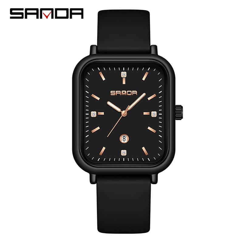 Sanda Casual Retro Plaid Belt Quartz Watch Damski Niche Calendar Silicone Belt Damski Watch Source Manufacturer Tree