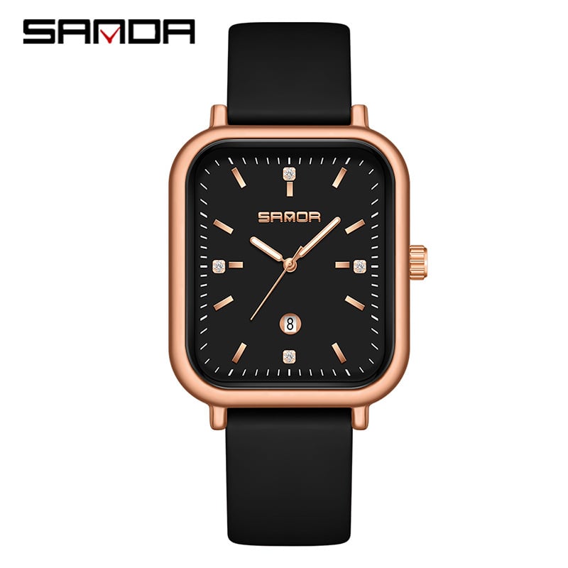 Sanda Casual Retro Plaid Belt Quartz Watch Damski Niche Calendar Silicone Belt Damski Watch Source Manufacturer Tree