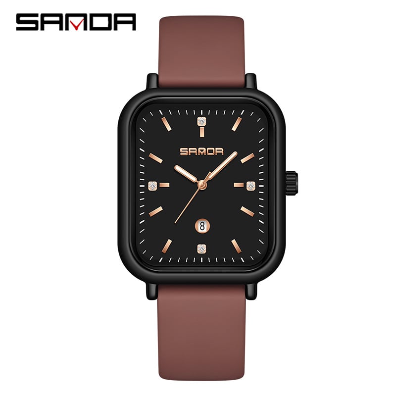 Sanda Casual Retro Plaid Belt Quartz Watch Damski Niche Calendar Silicone Belt Damski Watch Source Manufacturer Tree