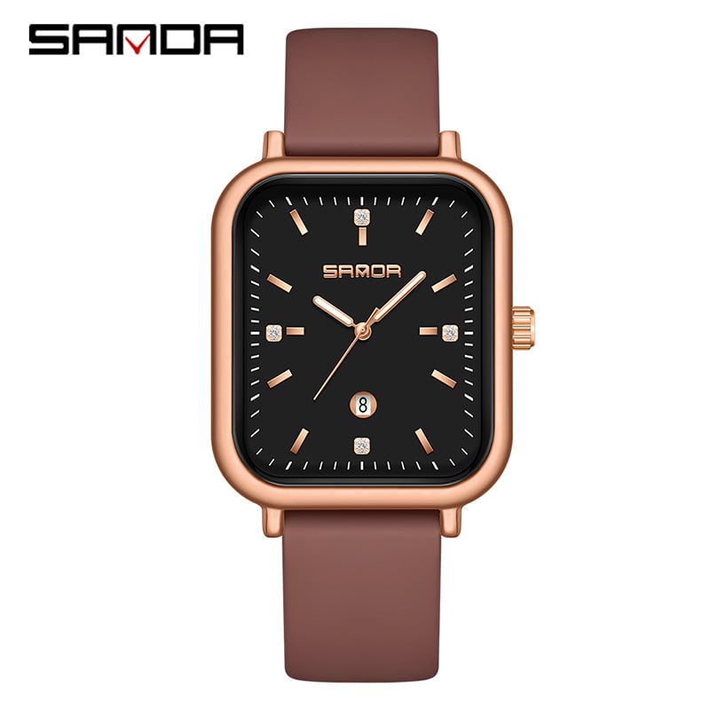 Sanda Casual Retro Plaid Belt Quartz Watch Damski Niche Calendar Silicone Belt Damski Watch Source Manufacturer Tree