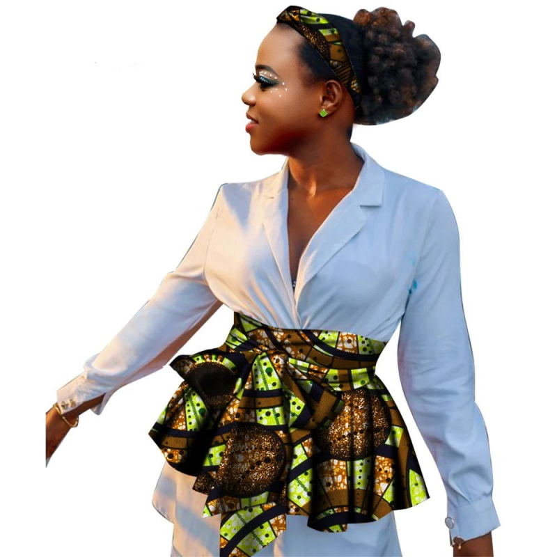 Amazon Source Afrički pokrivalo za glavu i pojas od dva dijela s afričkim batik printom, dodaci u etničkom stilu