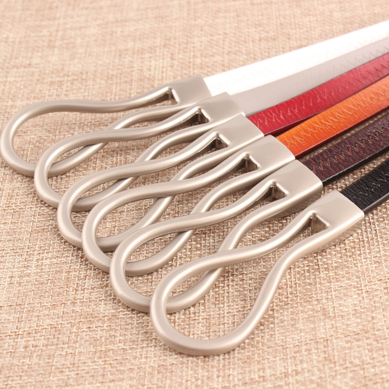 Loomanahast vöö, naiste vöö, moodne universaalne ehtsast nahast õhuke vöö õhukese kaunistusega ja villase kleidi stiilis