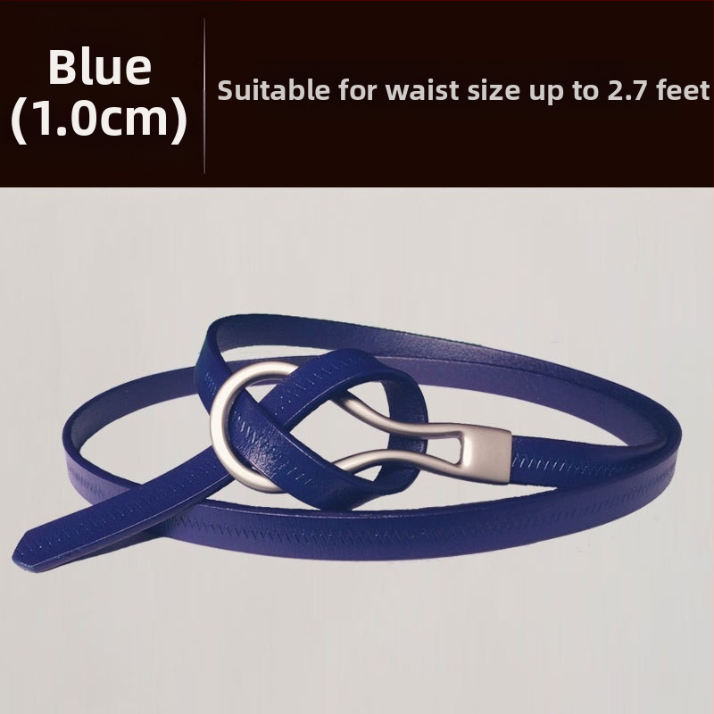 Loomanahast vöö, naiste vöö, moodne universaalne ehtsast nahast õhuke vöö õhukese kaunistusega ja villase kleidi stiilis