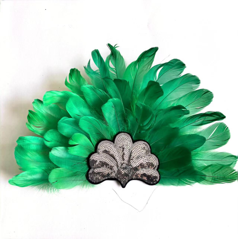 Индийски пера за шапки, аксесоари за костюми за бал, реквизит, бохемска лента за глава от гъши пера