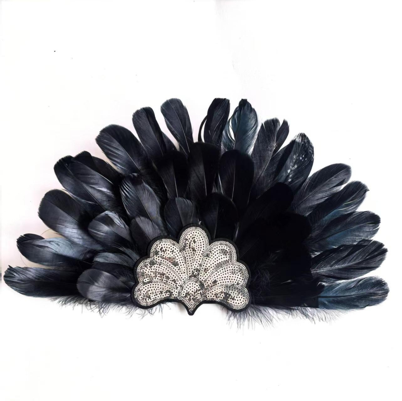 India sulgedest peakatted, ballikostüümi aksessuaarid, rekvisiidid, boheemlaslik hane sulgedest peapael