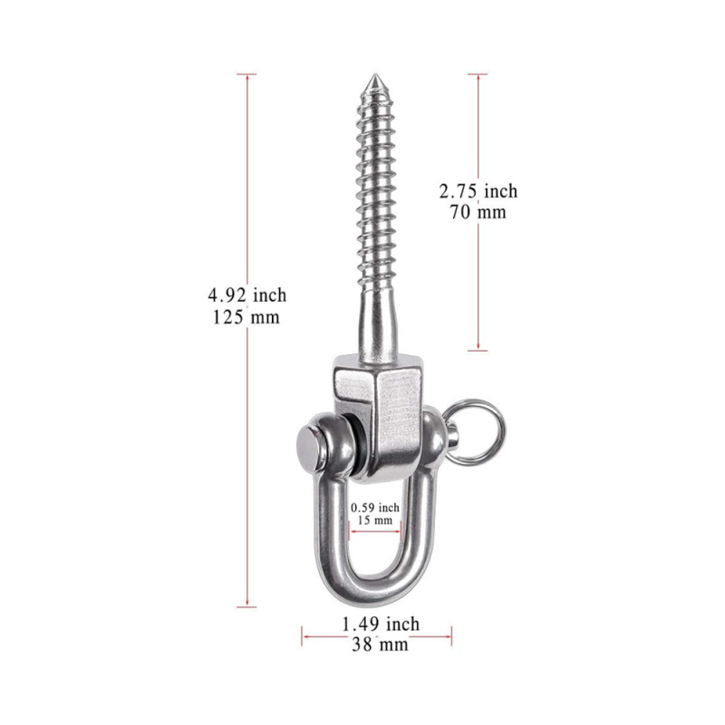 Кука за люлка от неръждаема стомана, тежкотоварна, подвижна, за хамак, хардуер за хамак с пясък, аксесоари за фиксиране на люлки