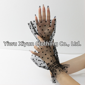 Piiriülesed Euroopa ja Ameerika enimmüüdud võrkkangast südamekujuliste täppidega varrukatega mansettide kaunistuste aksessuaaride disain, mitmekülgsed ja moodsad võltsmansetid