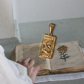 Χρυσό νόμισμα ρωμαϊκής μορφής, στάχυ σιταριού, στρογγυλό κολιέ Elizabeth, μονό μενταγιόν, τιτάνιο ατσάλι επιχρυσωμένο με χρυσό 18 καρατίων