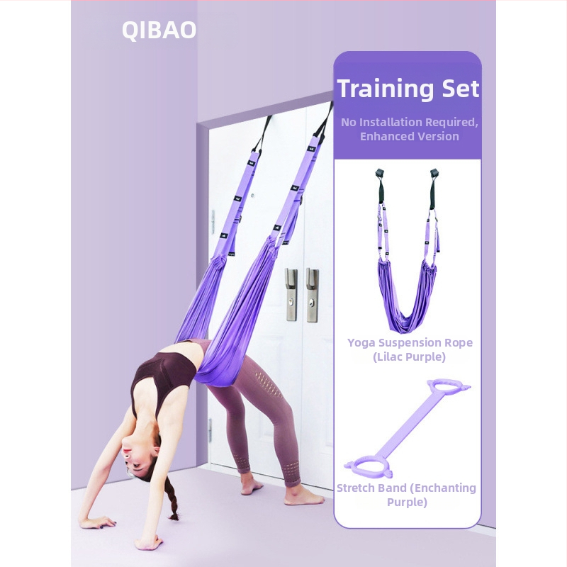 Σχοινί γιόγκα αέρα για οικιακή γυμναστική, γιόγκα, ανεστραμμένο σχοινί τραβήγματος μέσης, κρεμαστή πόρτα, ζώνη τεντώματος γιόγκα