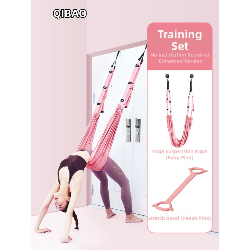 Σχοινί γιόγκα αέρα για οικιακή γυμναστική, γιόγκα, ανεστραμμένο σχοινί τραβήγματος μέσης, κρεμαστή πόρτα, ζώνη τεντώματος γιόγκα