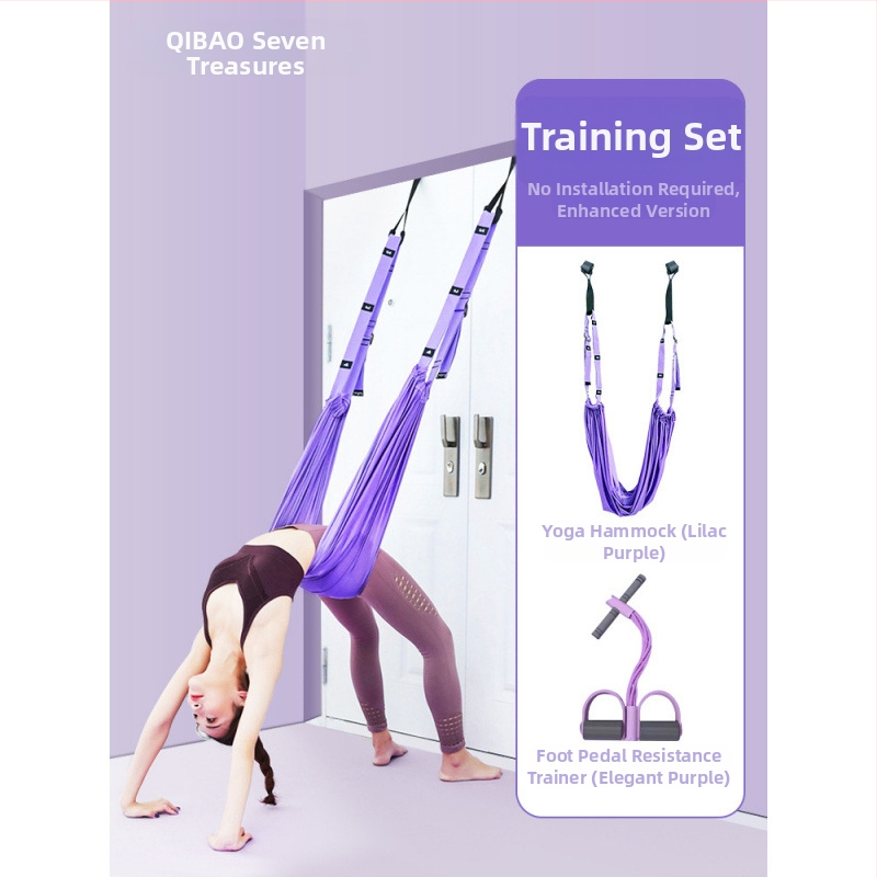 Σχοινί γιόγκα αέρα για οικιακή γυμναστική, γιόγκα, ανεστραμμένο σχοινί τραβήγματος μέσης, κρεμαστή πόρτα, ζώνη τεντώματος γιόγκα