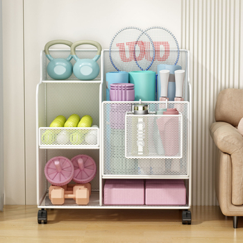 Καλάθι αποθήκευσης χαλακιού γιόγκα με ρόδες, ράφι αποθήκευσης εξοπλισμού γυμναστικής, ράφι αποθήκευσης άξονα αφρού μπάντμιντον οικιακού σάντουιτς