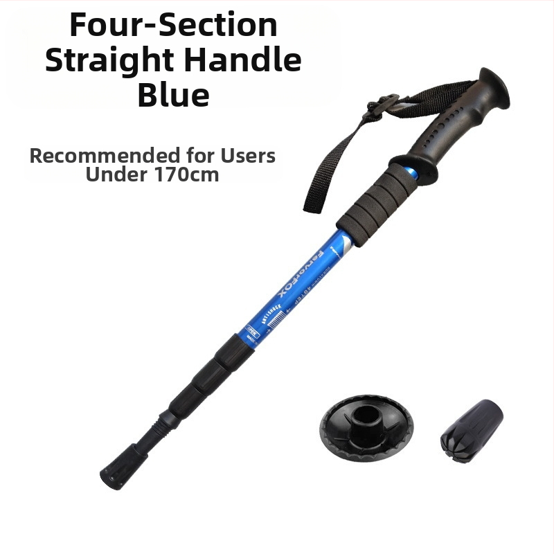 Reisitarbed Neljaosaline alumiiniumsulamist varikatuse kinnitus Lööke neelav ülikerge sirge käepide Kumer käepide Matkakepp Kargud Matkamiseks õues