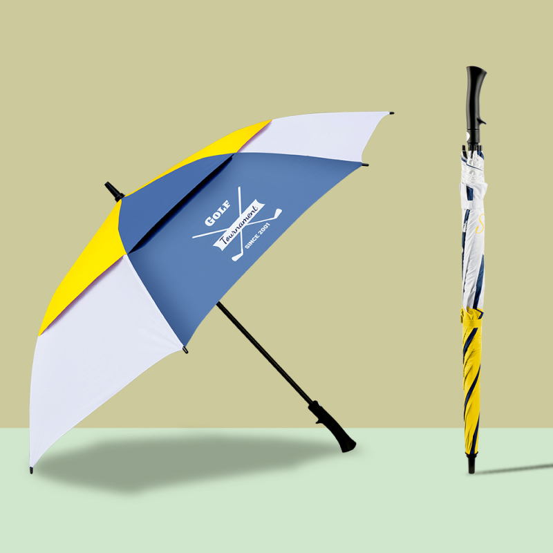 Umbrelă de golf cu mâner lung, umbrelă de protecție solară, uz casnic, mare, în aer liber, automată, armată cu carbon, brazată, umbrelă osoasă, însorită și ploioasă