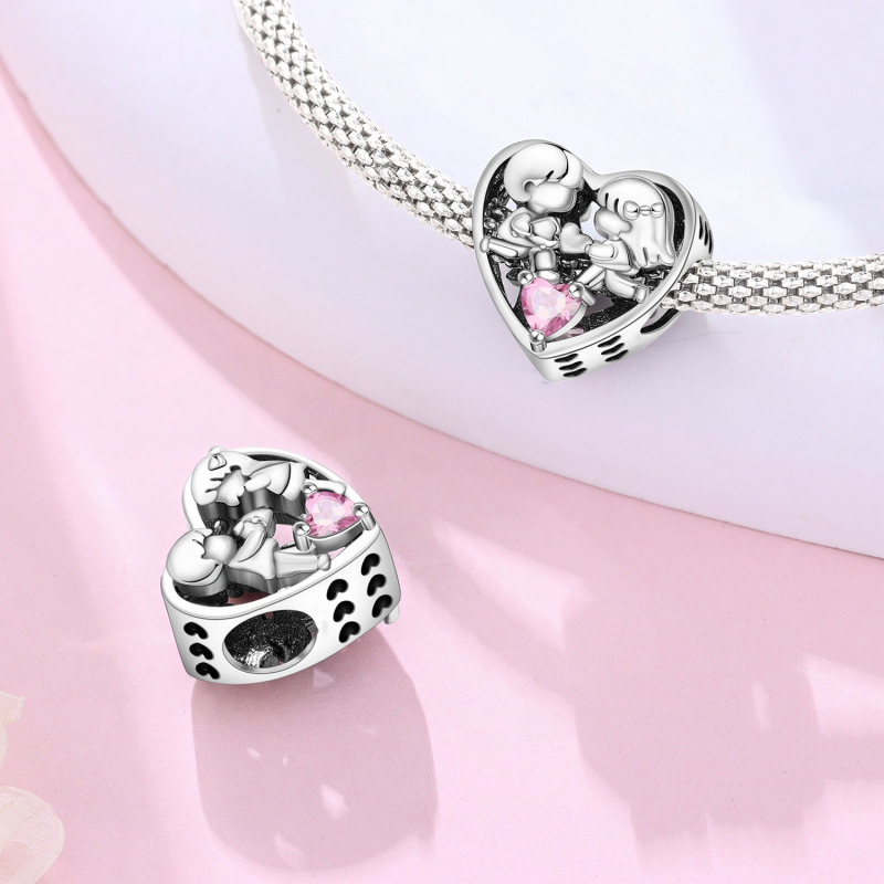 Dragoste mamă mamă și fiică asistentă medicală farmecul mărgele bijuterii DIY accesorii brățară cupru placat cu argint export stil fierbinte