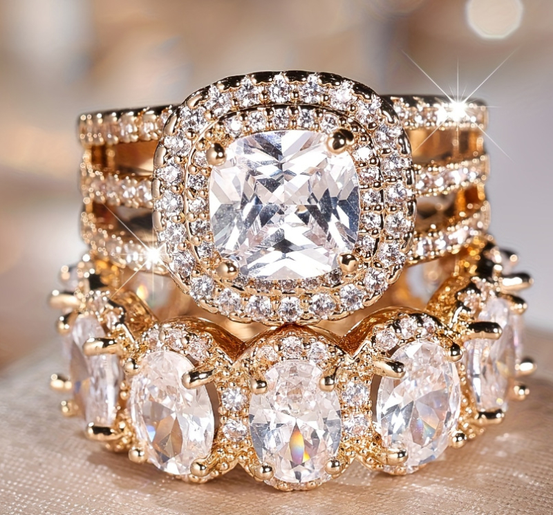 Inel de lux cu diamant, elegant, european și american, în formă de ou, cu micro-incrustații de zirconiu, explozii transfrontaliere, inel de lux, elegant, european și american, de înaltă calitate