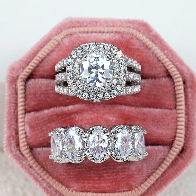 Inel de lux cu diamant, elegant, european și american, în formă de ou, cu micro-incrustații de zirconiu, explozii transfrontaliere, inel de lux, elegant, european și american, de înaltă calitate