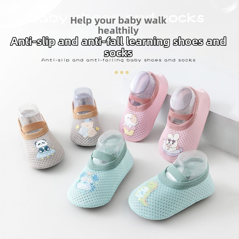 Бебешки подови чорапи, летни мрежести, тънки, мъжки и женски, бебешки вътрешни, мека подметка, неплъзгащи се, охлаждащи детски подови обувки за малки деца
