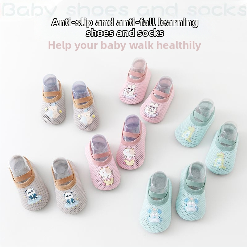 Бебешки подови чорапи, летни мрежести, тънки, мъжки и женски, бебешки вътрешни, мека подметка, неплъзгащи се, охлаждащи детски подови обувки за малки деца