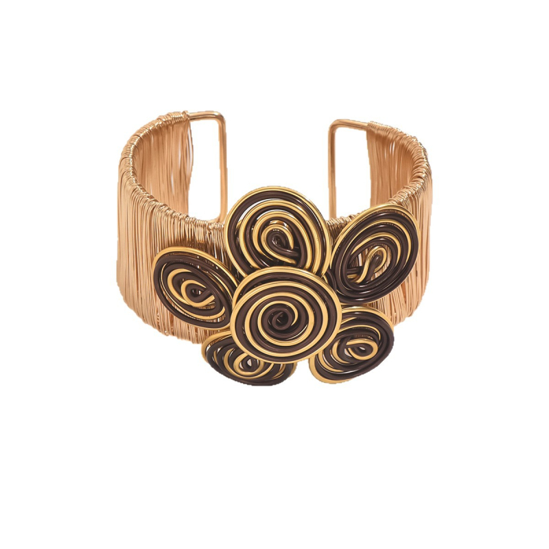 Pārrobežu karsto ziedu aproce ar rokām darinātām bohēmiskām ģeometriskām rotaslietām