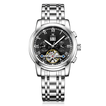 Ceas mecanic autentic [Weskay] cu volantă mare, impermeabil, pentru bărbați, de afaceri, cu explozii