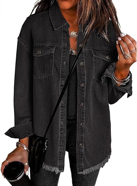 Európsky a americký cezhraničný predaj v roku 2025, nový štýl, košeľa s raw edge, džínsová ležérna voľná bunda