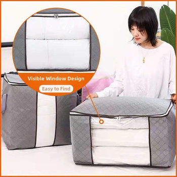 Τσάντα αποθήκευσης ρούχων από παχύ βαμβάκι για πάπλωμα, κουτί φινιρίσματος ρούχων, τσάντα πάπλωμα, τσάντα αποσκευών, τσάντα μετακόμισης, μεγάλη τσάντα συσκευασίας