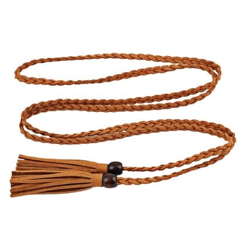 Vintage Ethnic Στυλ Υφαντή Ζώνη με Φούντα Λευκή Μαύρη Καμήλα για Γυναικεία, Διακοσμητικό Φόρεμα με Σχοινί, Πολυχρηστικό