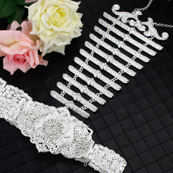 Vene kaukaasia etnilise naiste vöö pulmapühade rüü kostüümi kaunistuseks keha vöökoha pitseri ehtekomplekt